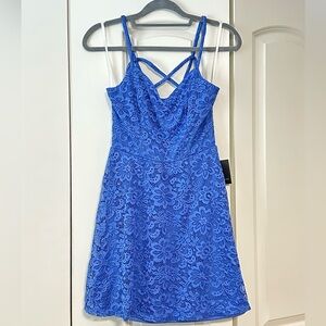 I.N. San Francisco Vibrant Blue Lace Mini Dress